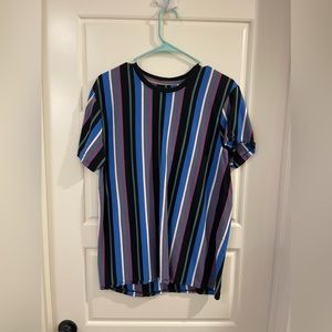 San Francisco Vertical Stripe Short Sleeve Shirt, Men, L